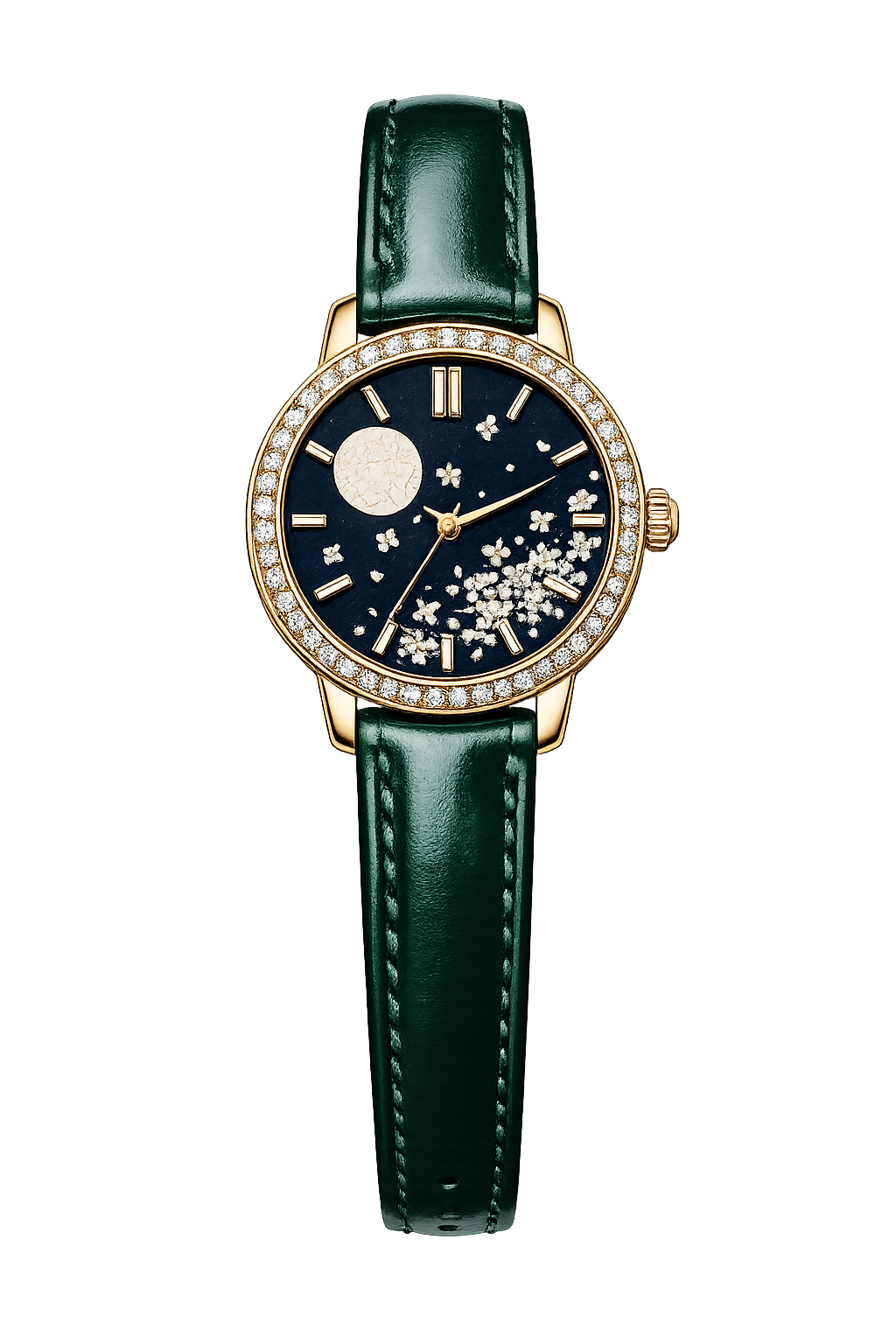Blue timepiece showing a pattern-led personalisation direction
